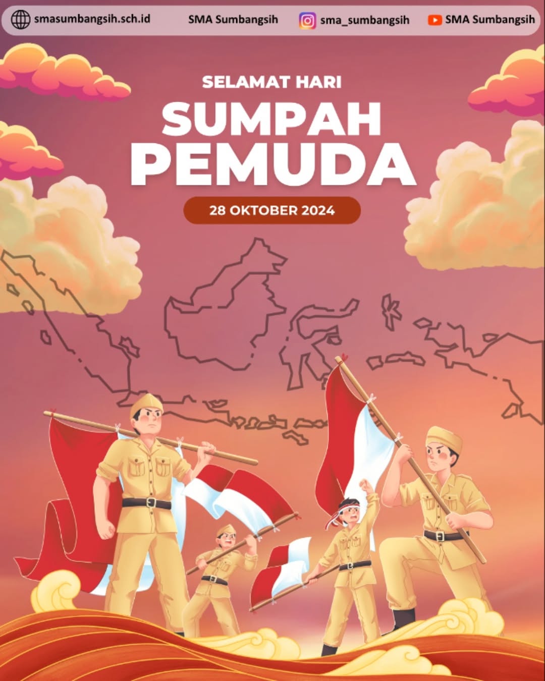 Selamat Hari Sumpah Pemuda!28 Oktober 2024Teruskan semangat persatuan dan kesatuan untuk Indones